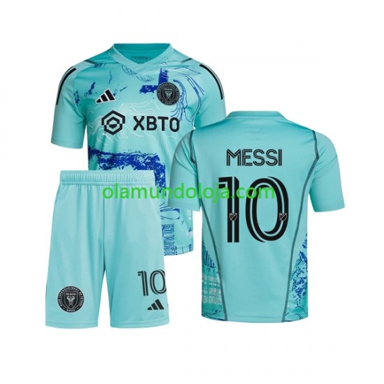 Camisola Inter Miami Lionel Messi 10 Special Criança Equipamento Primeiro 2023-2024 Manga Curta